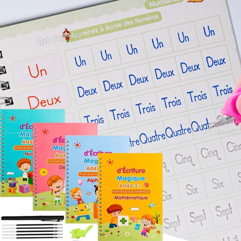 Cahier d'écriture maternelle pour élèves du primaire, livre de vocabulaire  Pinyin Grid, livre de mathématiques